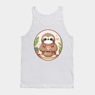 Ceramic Sloth making Pottery Tank Top